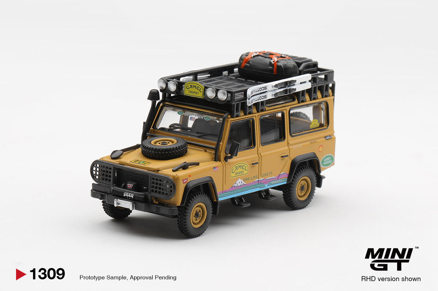 [PRE-ORDER] Mini GT - Land Rover Defender 110 Camel Trophy Tierra del Fuego CT10 Team USA 1998 – 1/64 Scale MGT01309-R