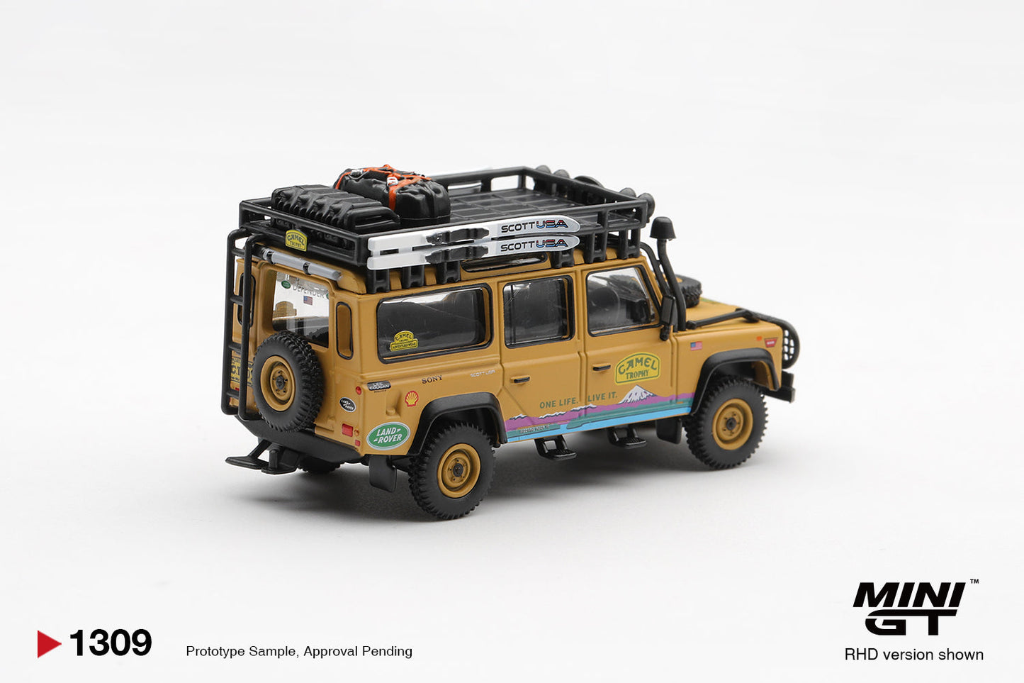 [PRE-ORDER] Mini GT - Land Rover Defender 110 Camel Trophy Tierra del Fuego CT10 Team USA 1998 – 1/64 Scale MGT01309-R
