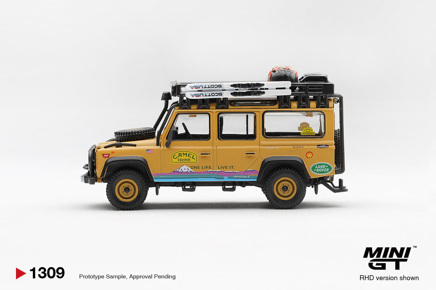 [PRE-ORDER] Mini GT - Land Rover Defender 110 Camel Trophy Tierra del Fuego CT10 Team USA 1998 – 1/64 Scale MGT01309-R