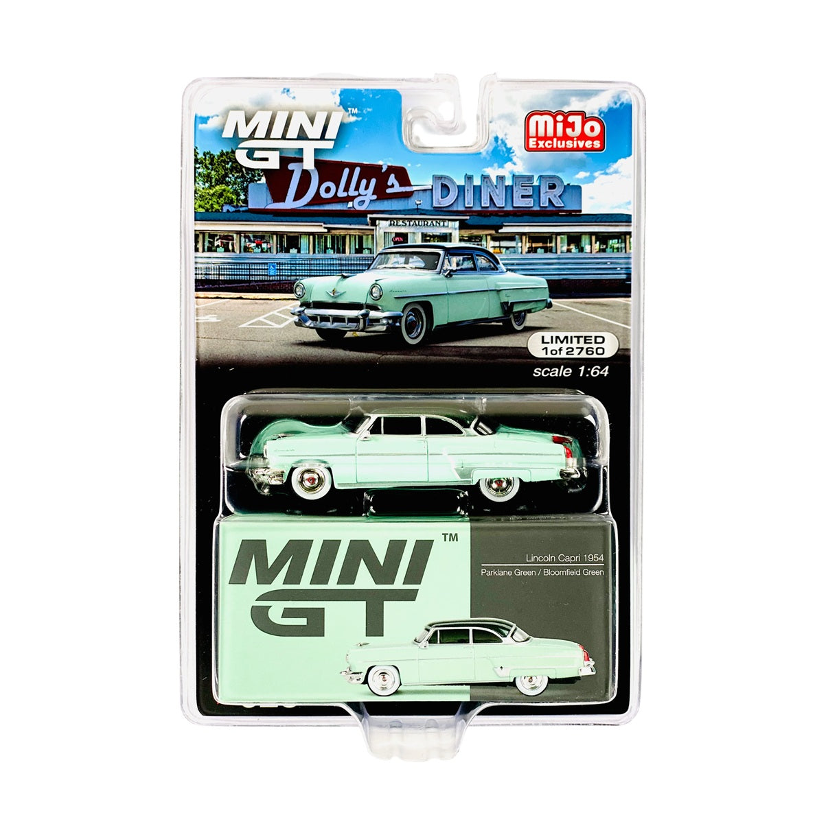 Mini GT - Lincoln Capri 1954 Parklane Green / Bloomfield Green MiJo Exclusives - 1/64 Scale - MGT00623-MJ