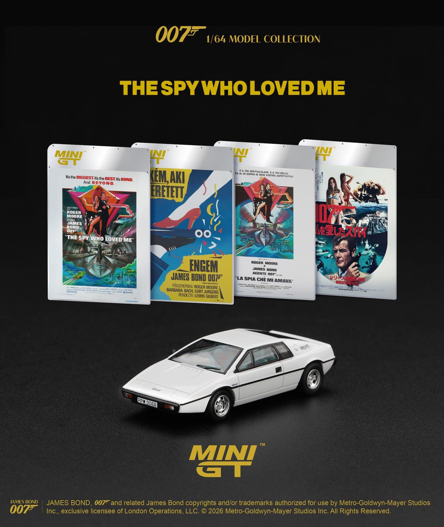 [PRE-ORDER] Mini GT - Lotus Esprit S1 The Spy Who Loved Me James Bond 007 movie 1977 - Scala 1/64 MGT00925-007E English Blister