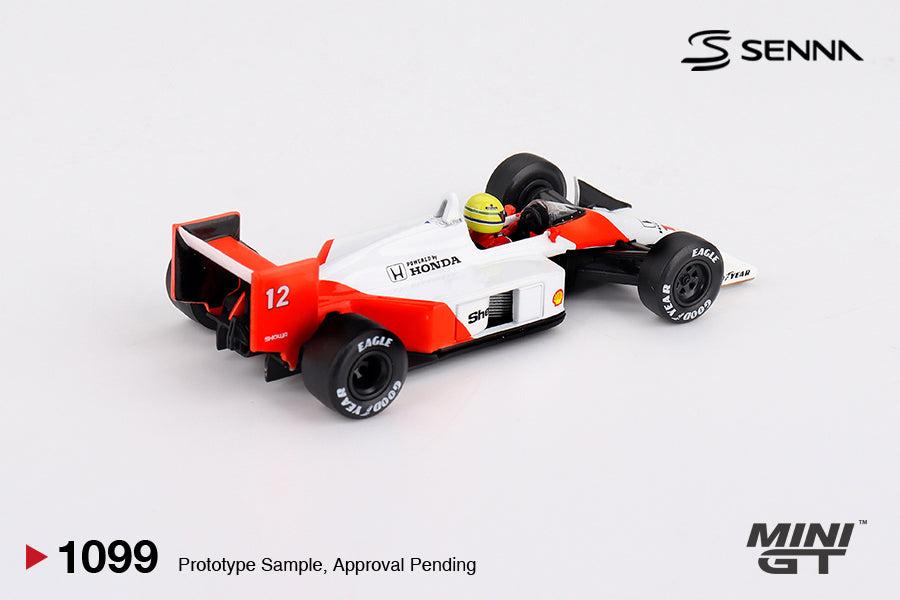 [PRE-ORDER] - Mini GT - McLaren MP4/4 #12 Ayrton Senna 1988 Japanese Grand Prix Winner - Scala 1/64 MGT01099-BL Blister Packaging
