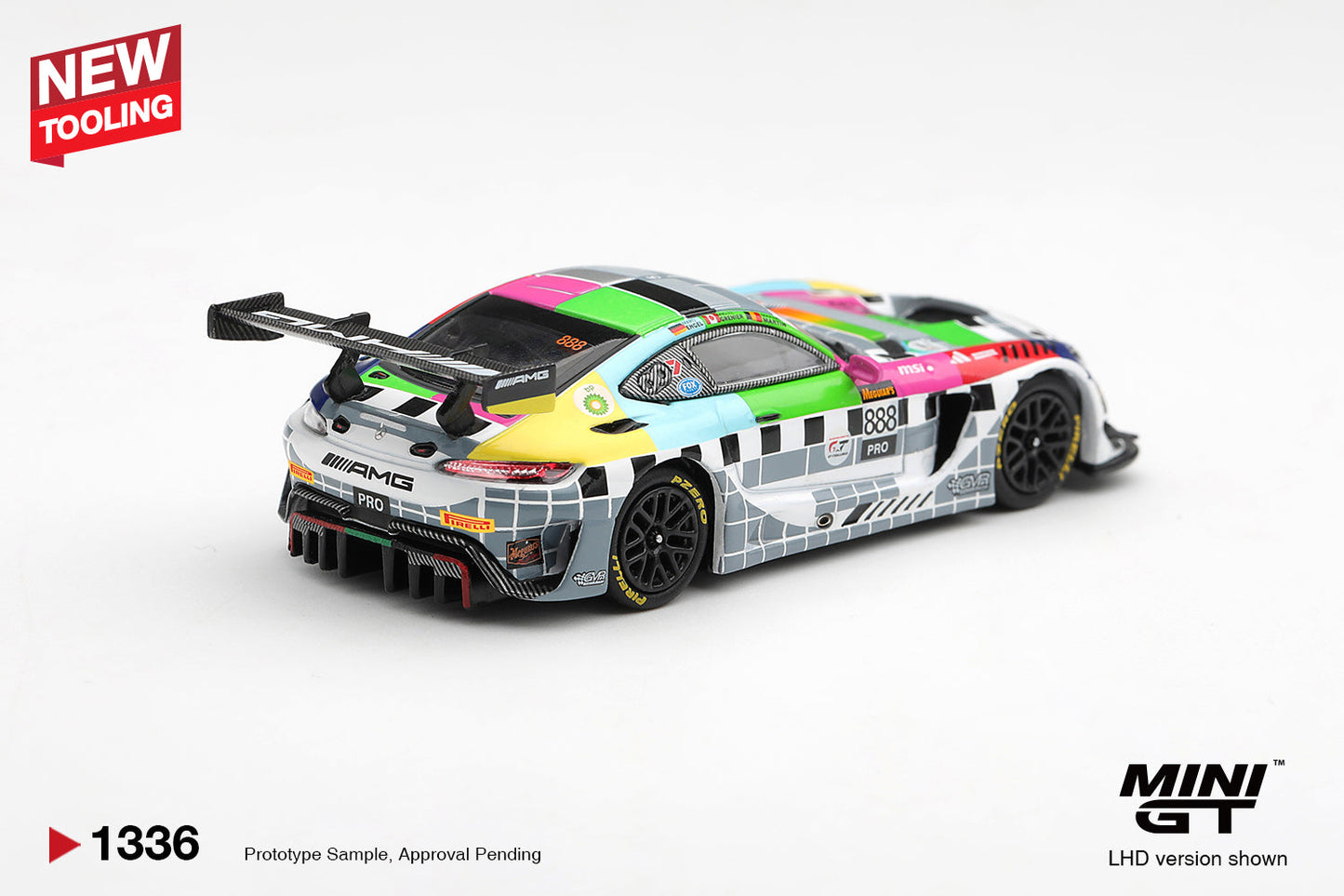 Mini GT - Mercedes - AMG GT3 #888 Mercedes - AMG Team GMR Meguiar's Bathurst 12 Hour 2025 - Scale 1-64 MGT01336-L