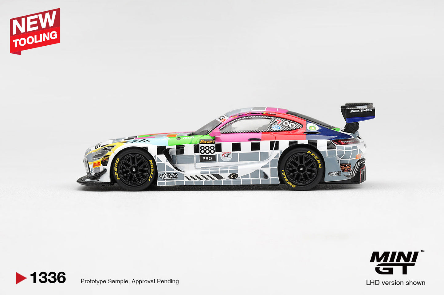 Mini GT - Mercedes - AMG GT3 #888 Mercedes - AMG Team GMR Meguiar's Bathurst 12 Hour 2025 - Scale 1-64 MGT01336-L