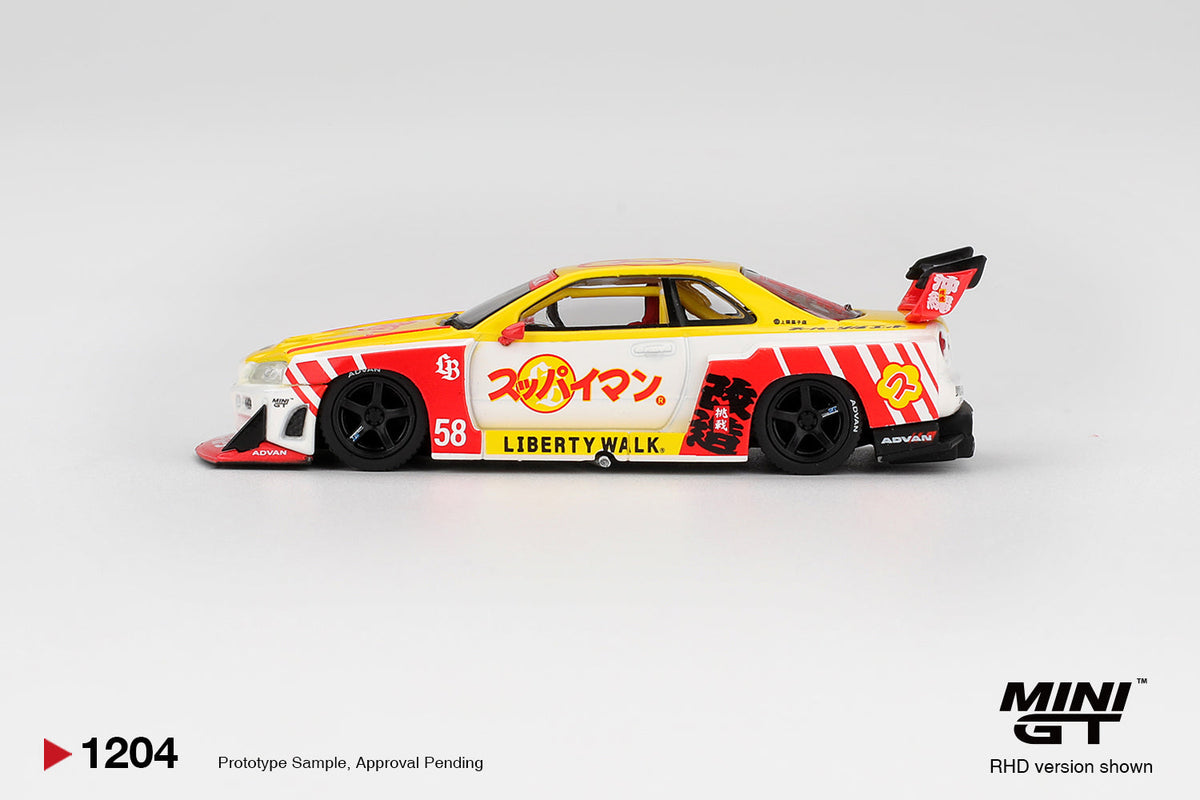 Mini GT - Nissan LB-ER34 Super Silhouette SKYLINE Suppaiman Okinawa - Scala 1/64 MGT01204-BL Blister Packaging