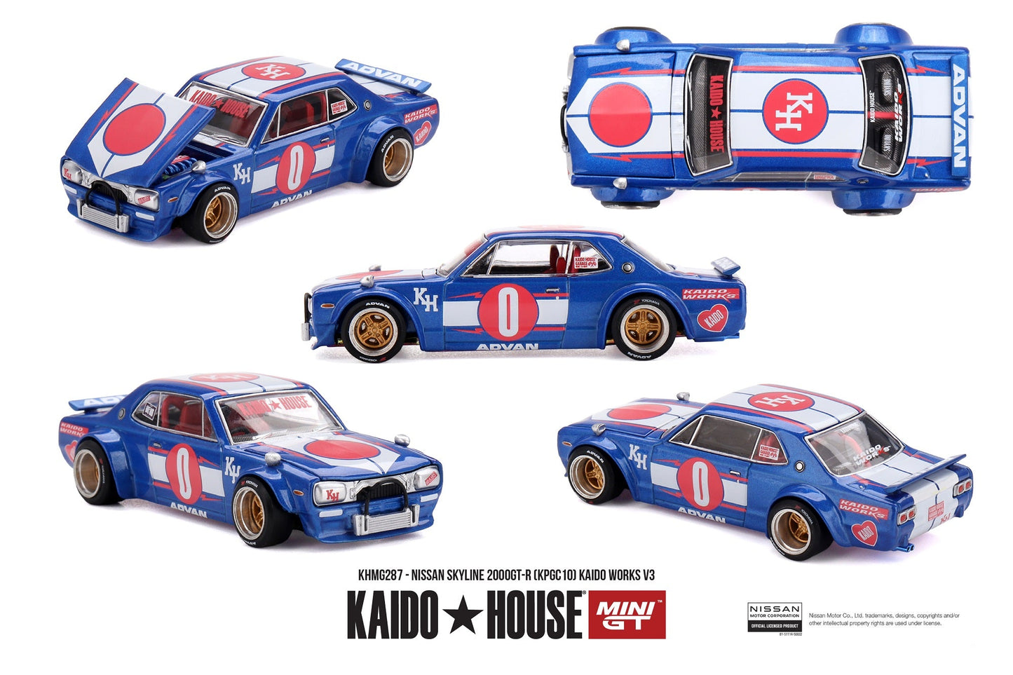 [PRE-ORDER] Mini GT - Nissan Skyline 2000GT-R (KPGC10) Kaido Works V3 1969 - Kaido House - 1/64 Scale KHMG287