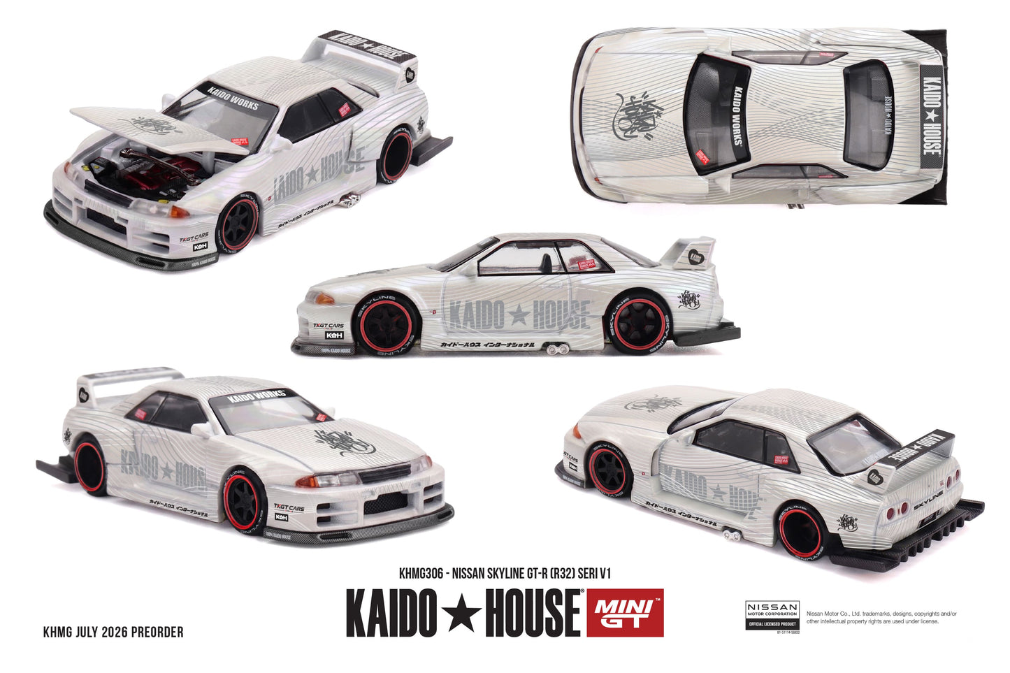 [PRE-ORDER] Mini GT - Nissan Skyline GT-R (R32) SERI V1 1989 - Kaido House - Scala 1/64 KHMG306