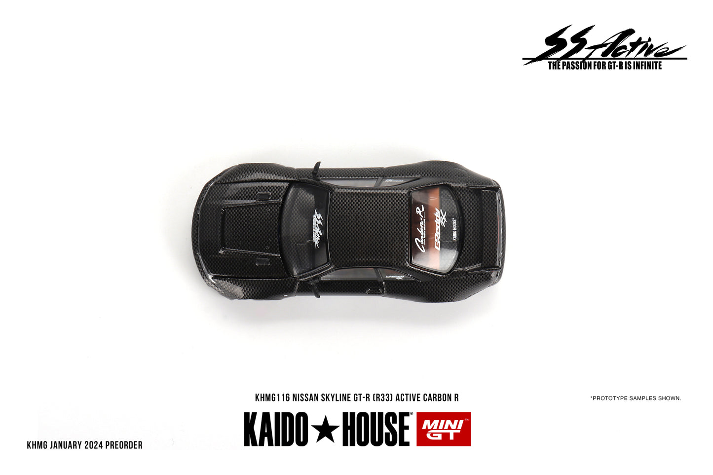 Mini GT - Nissan Skyline GT-R (R33) Active Carbon R - KAIDO HOUSE - Scale 1/64 KHMG116