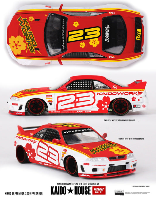 [PRE-ORDER] Mini GT - Nissan Skyline GT-R ( R33 ) Kaido Stock Car V1 1995 - Kaido House - 1/64 Scale KHMG313