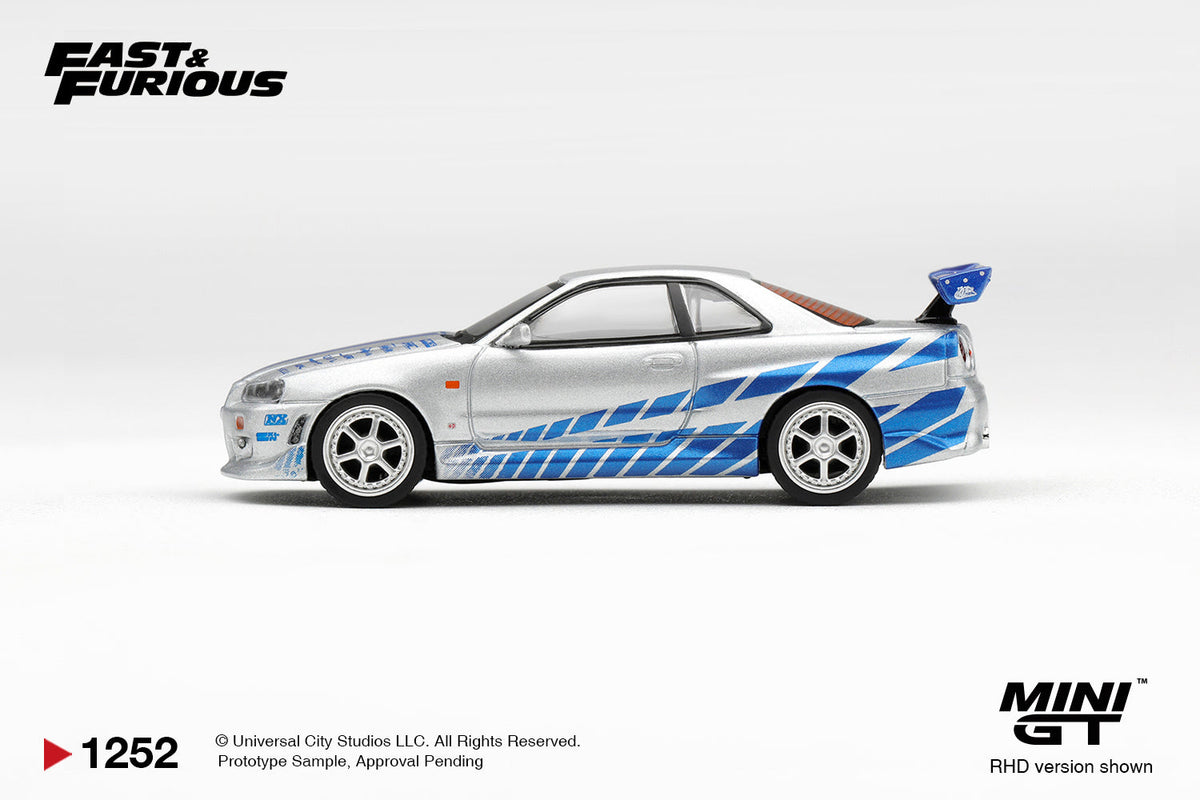 [PRE-ORDER] Mini GT - Nissan Skyline GT-R (R34) C-West "2 Fast 2 Furious" Brian O'Conner 2003 - Scala 1/64 MGT01252-BL Blister Packaging