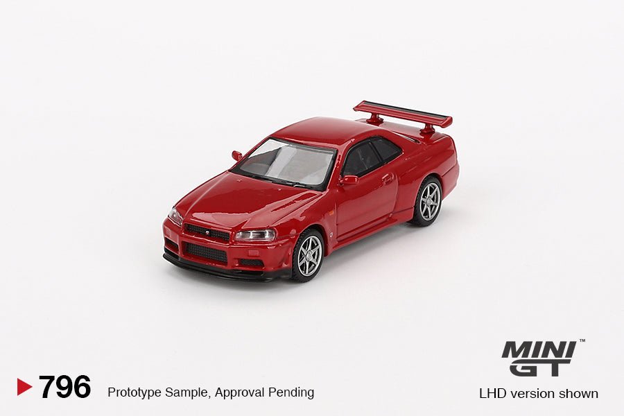 Mini GT - Nissan Skyline GT-R (R34) V-Spec Active Red - Scale 1/64 MGT00796-R