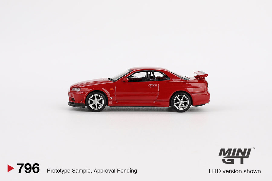 Mini GT - Nissan Skyline GT-R (R34) V-Spec Active Red - Scale 1/64 MGT00796-R