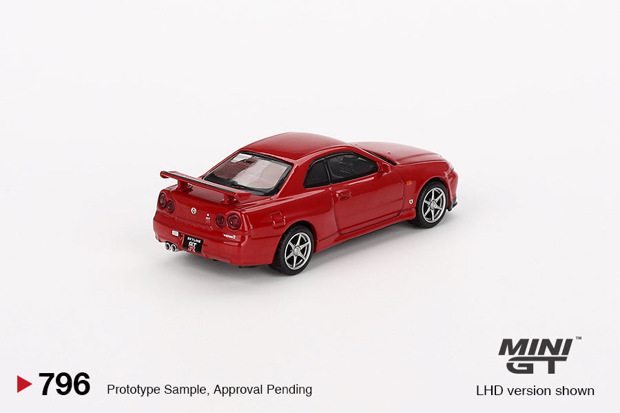 Mini GT - Nissan Skyline GT-R (R34) V-Spec Active Red - Scale 1/64 MGT00796-R