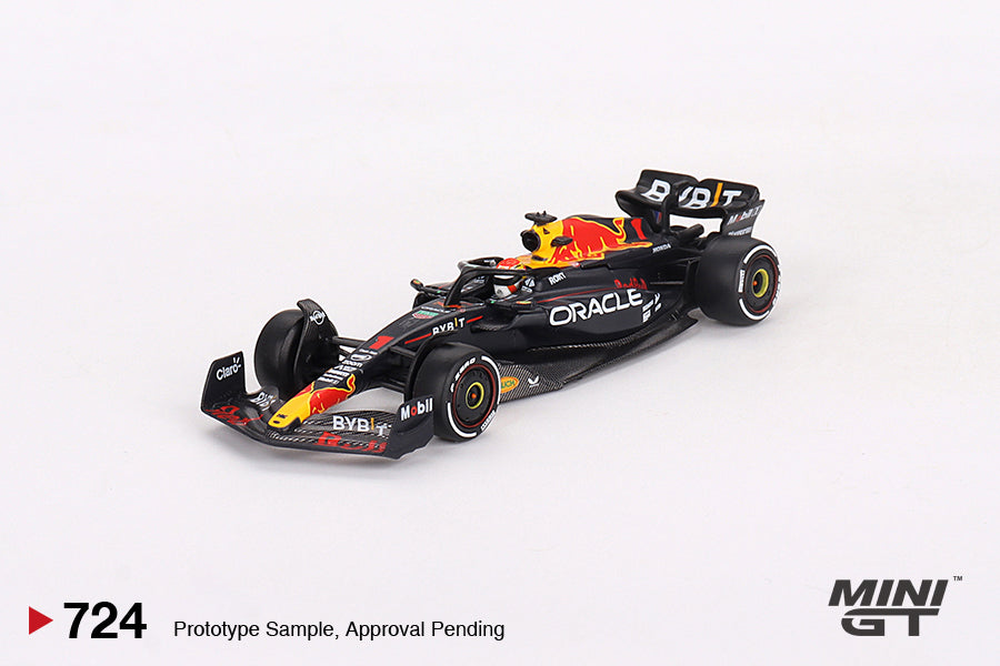 Mini GT - Oracle Red Bull Racing RB19 n°1 Max Verstappen, vainqueur du Grand Prix de Bahreïn 2023 de F1 - Échelle 1/64 MGT00724-L
