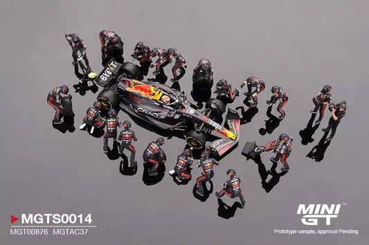Mini GT - Oracle Red Bull Racing RB19 #1 Max Verstappen  2023 F1 2023 Japanese Grand Prix Pit Crew Set - Scala 1/64 MGTS0014