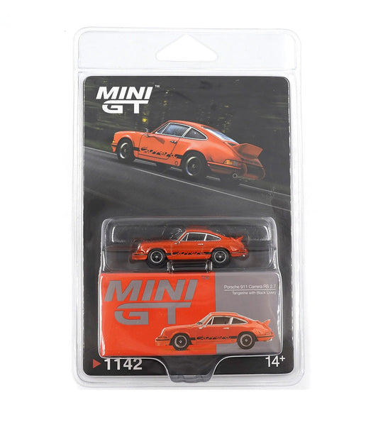 Mini GT - Porsche 911 Carrera RS 2.7 Tangerine 1973 - Scala 1/64 MGT01142-BL Blister Packaging