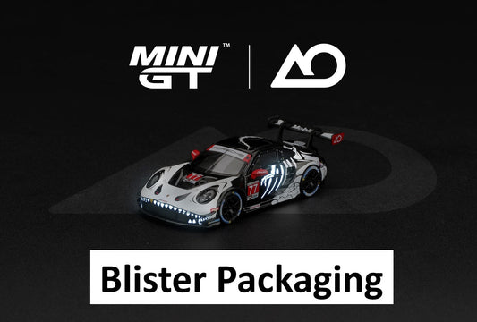 [PRE-ORDER] Mini GT - Porsche 911 GT3 R (992) #77 AO Racing "Skeleton"  2026 IMSA Petit Le Mans 2026 - Scala 1/64 MGT01436-BL Blister Packaging