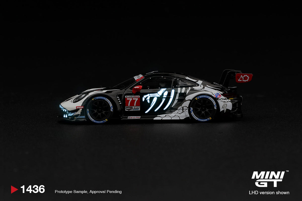 [PRE-ORDER] Mini GT - Porsche 911 GT3 R (992) #77 AO Racing "Skeleton"  2026 IMSA Petit Le Mans 2026 - Scala 1/64 MGT01436-L