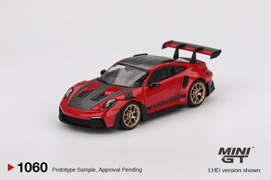 Mini GT - Porsche 911 (992) GT3 RS Guards Red Wiessach Package 2022 RHD - Scala 1/64 MGT01060-R
