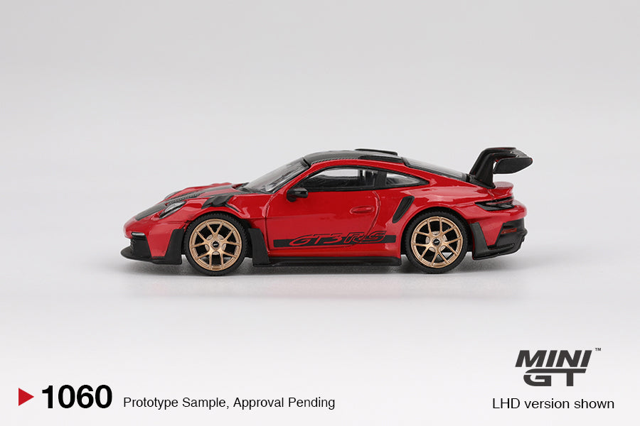 Mini GT - Porsche 911 ( 992 ) GT3 RS Guards Red Wiessach Package 2022 RHD - 1/64 Scale MGT01060-R
