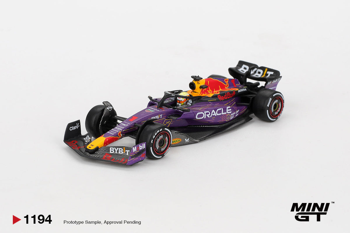 Mini GT - Red Bull Racing RB19 #1 Max Verstappen F1 2023 Las Vegas GP Winner - Scala 1/64 MGT01194-BL Blister Packaging