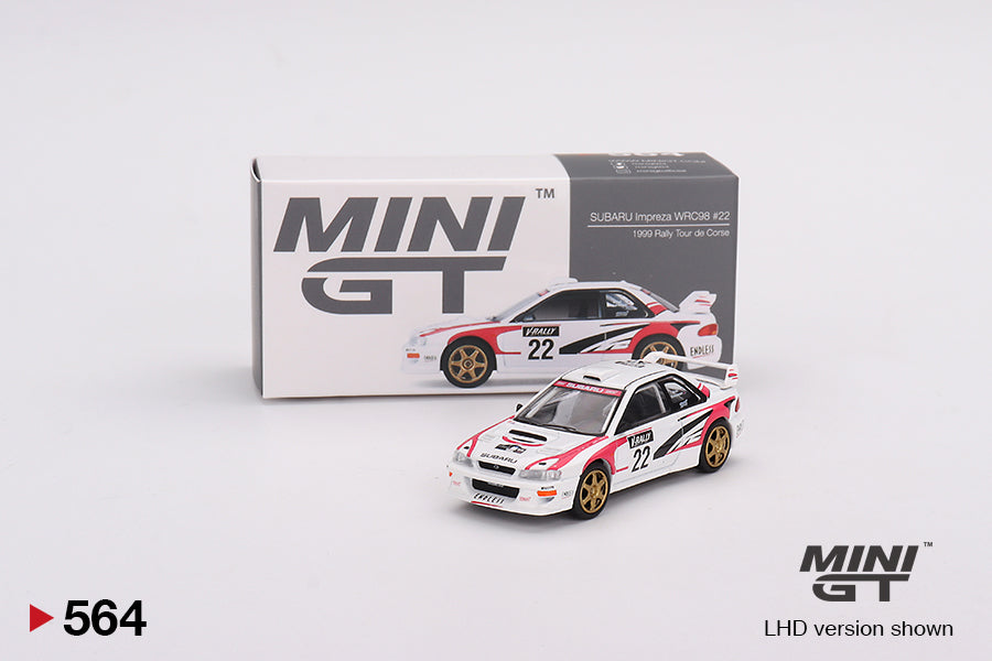 Mini GT - SUBARU Impreza WRC98 1999 Rally Tour de Corse #22 - Scale 1/64 MGT00564-L