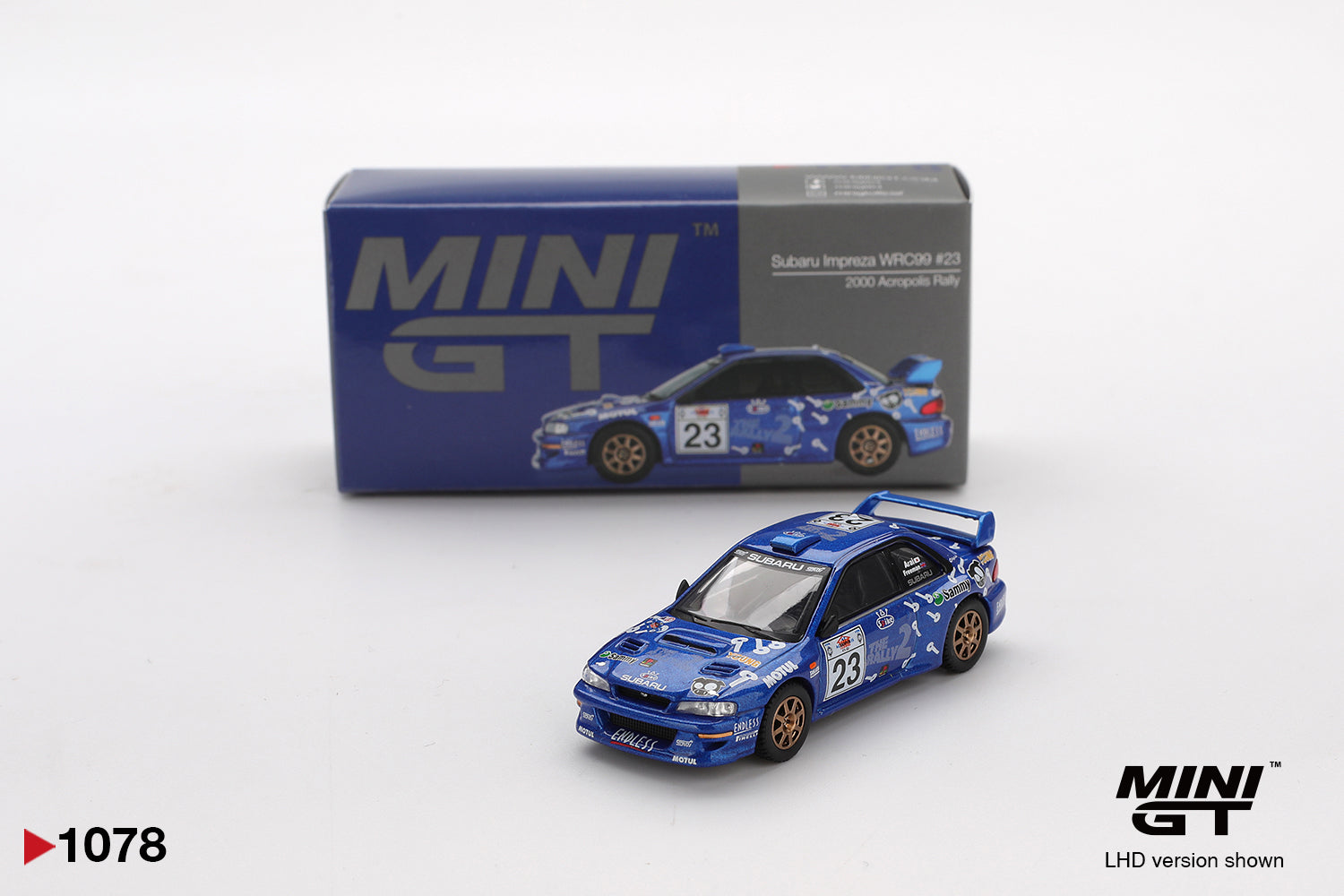 チェイスMINI GT Impreza WRC99 #23 1/64 Mini GT - Subaru Impreza WRC99 #23 2000 Acropolis Rally - Scale 1