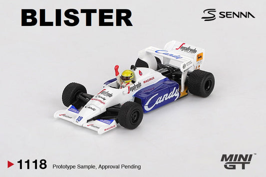 [PRE-ORDER] - Mini GT - Toleman TG184 #19 Ayrton Senna 1984 Monaco Grand Prix 2nd Place - Scale 1/64 MGT01118-BL Blister Packaging