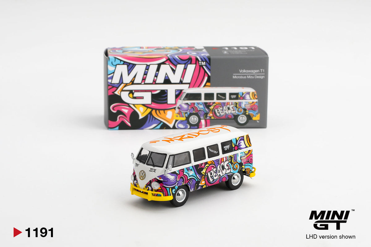 Mini GT - Volkswagen T1 Microbus Mizu Design 1967 - Scala 1/64 MGT01191-BL Blister Packaging