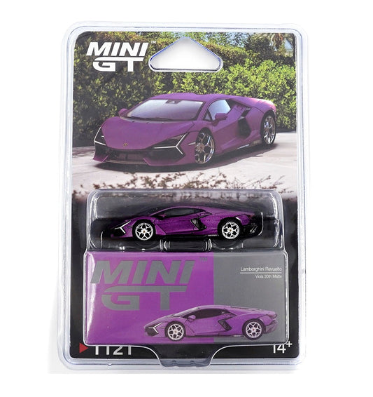 Mini Gt - Lamborghini Revuelto Viola 30th Matte - Scala 1/64 MGT01121-BL Blister Packaging