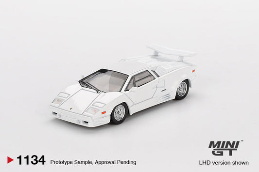 Mini GT - Lamborghini Countach 25th Anniversary White - Scale 1/64 MGT01134-L