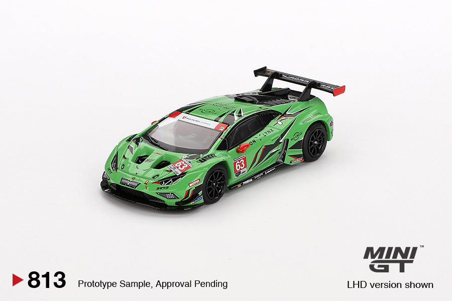 Mini GT - Lamborghini Huracán GT3 EVO2 #63 Iron Lynx  IMSA 2023  Daytona 24 Hrs - Scala 1/64 MGT00813-L