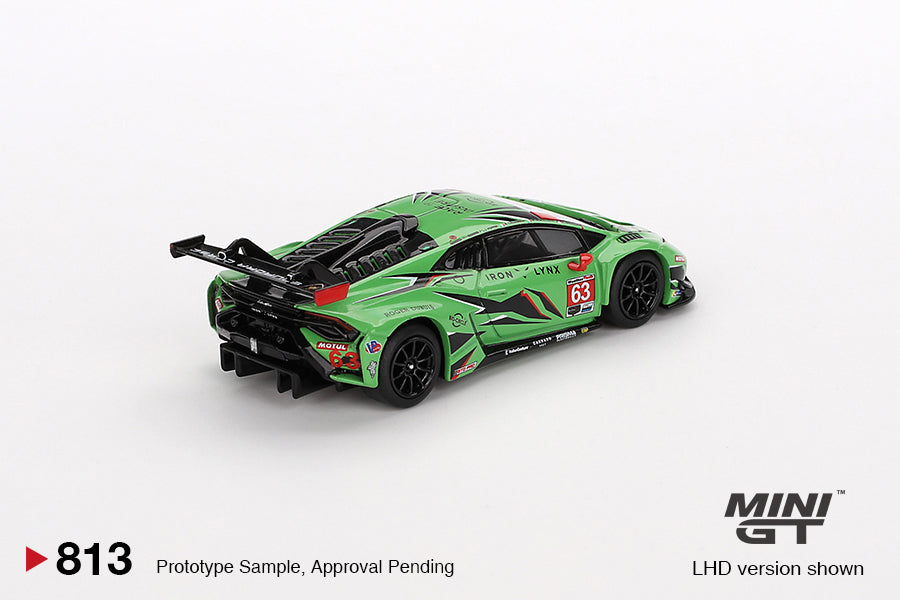 Mini GT - Lamborghini Huracán GT3 EVO2 #63 Iron Lynx  IMSA 2023  Daytona 24 Hrs - Scala 1/64 MGT00813-L