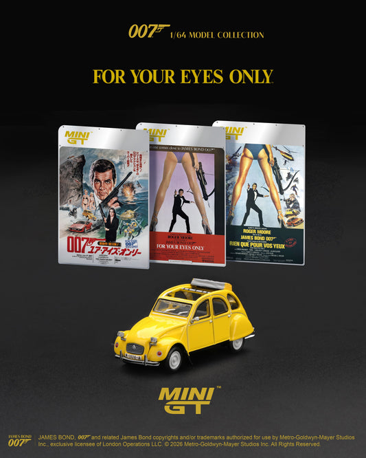 [PRE-ORDER] Mini GT - Citroen 2CV For Your Eyes Only James Bond 007 movie 1981 - Scala 1/64 MGT00919-007F French Blister