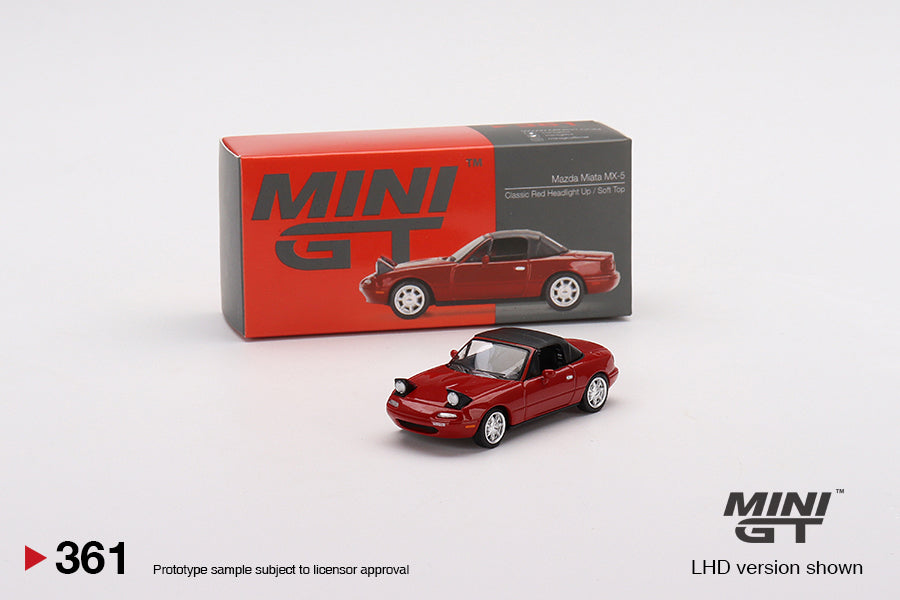 Mini GT - Mazda Miata MX-5 (NA) Classic Red Headlight Up / Soft Top - Scala 1/64 MGT00361-L