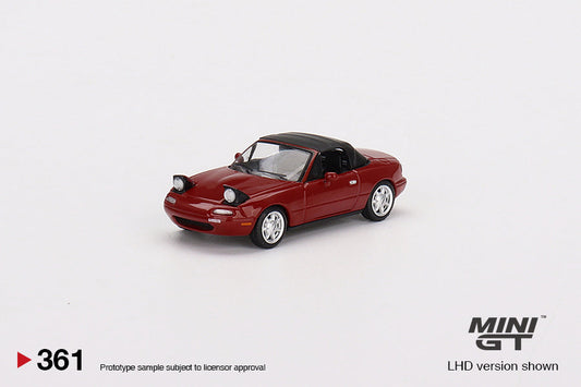Mini GT - Mazda Miata MX-5 (NA) Classic Red Headlight Up / Soft Top - Scala 1/64 MGT00361-L