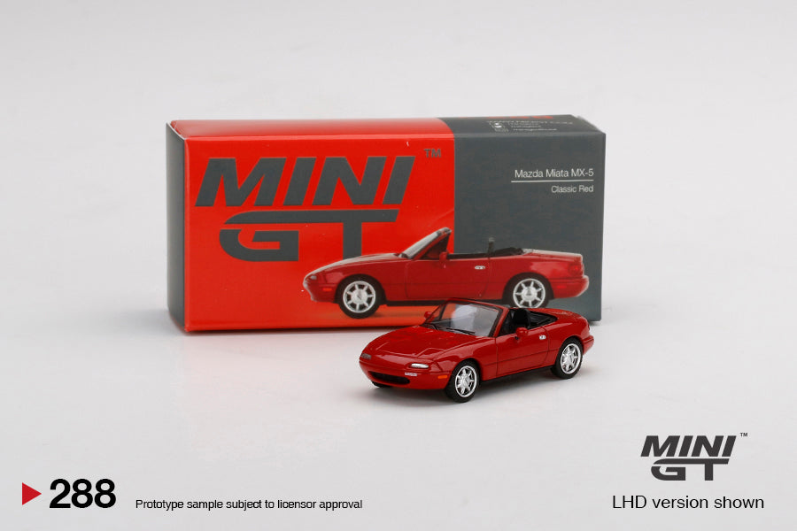 Mini GT - Mazda Miata MX-5 (NA) Classic Red LHD - Scala 1/64 MGT00288-L