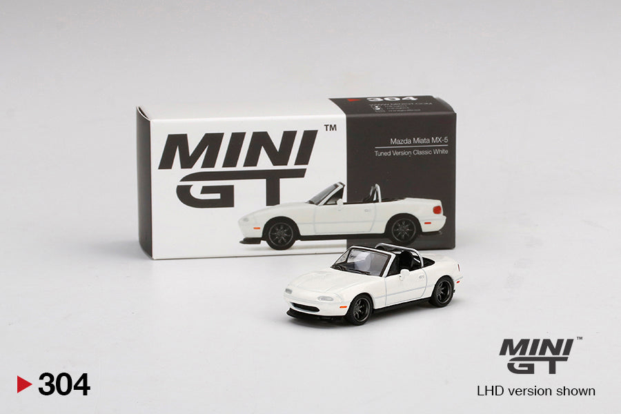 Mini GT - Mazda Miata MX-5 (NA) Tuned Version Classic White RHD - Scala 1/64 MGT00304-R