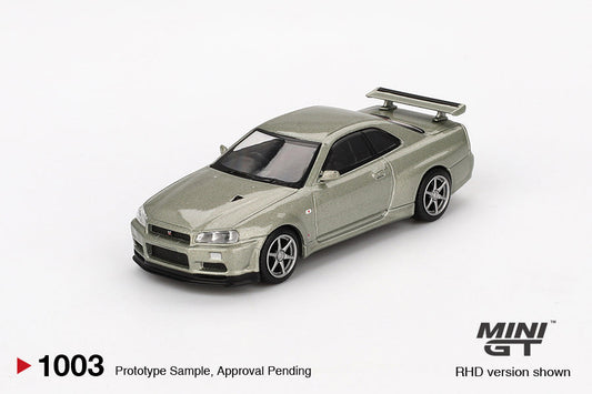 [PRE-ORDER] Mini GT - Nissan Skyline GT-R (R34) V-Spec II Nür Millenium Jade 2002 - Scala 1/64 MGT01003-R
