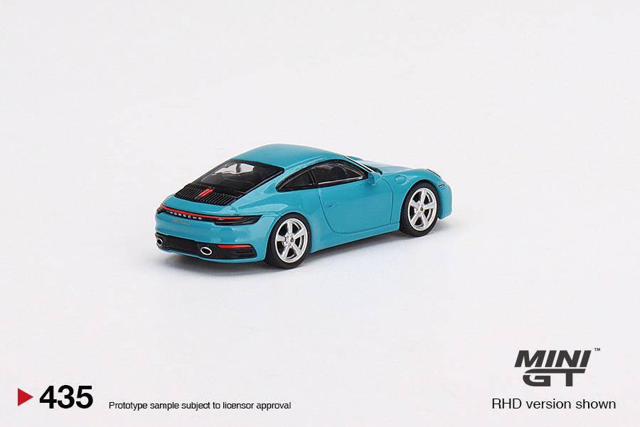 Mini GT - Porsche 911 (992) Carrera S Miami Blue RHD - Scale 1/64 MGT00435-R