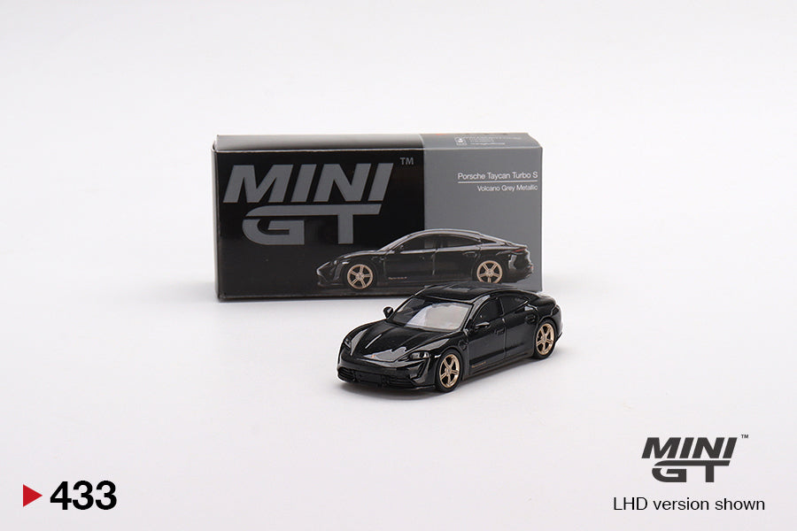 Mini GT - Porsche Taycan Turbo S Volcano Gray Metallic MiJo Exclusives - Scale 1/64 MGT00433-MJ