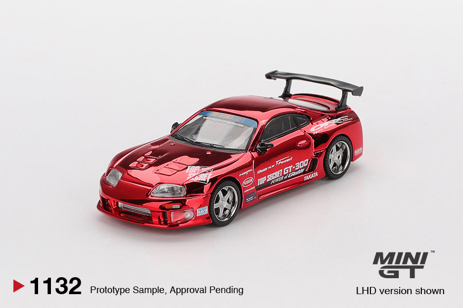 Mini GT - Toyota Supra (A80) Top Secret GT-300 Top Secret Red Chrome - Scale 1/64 MGT01132-L