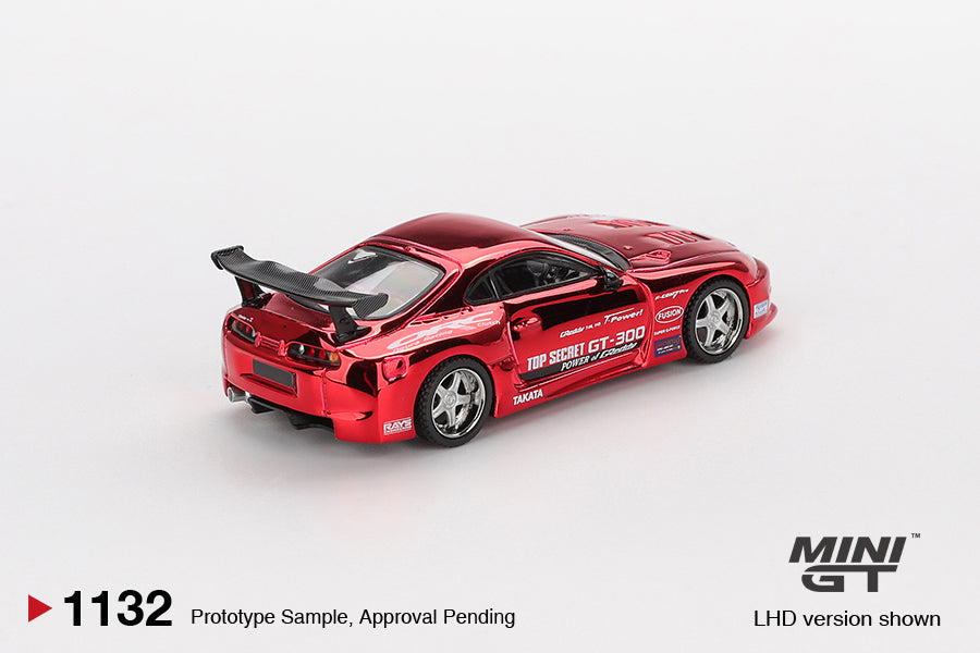 Mini GT - Toyota Supra (A80) Top Secret GT-300 Top Secret Red Chrome - Scale 1/64 MGT01132-L