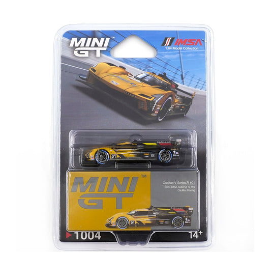 Mini GT - Cadillac V-Series.R #01 Cadillac Racing 2024 IMSA Sebring 12 HRS - Scale 1/64 MGT01004-BL Blister Packaging