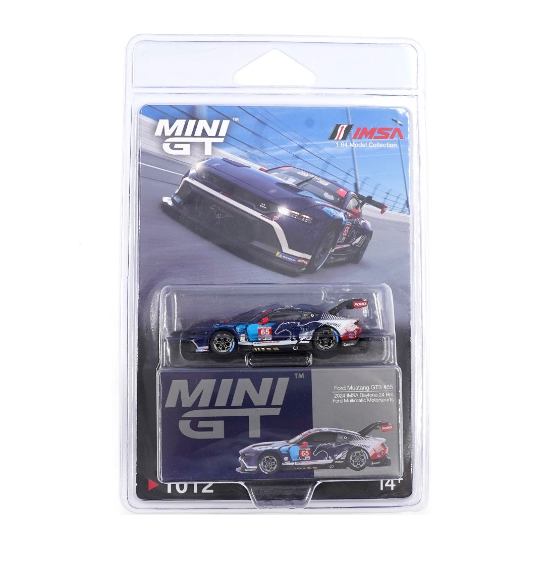 Mini Gt - Ford Mustang GT3 n° 65 Ford Multimatic Motorsports IMSA Daytona 24 Heures 2024 - Échelle 1/64 MGT01012-BL