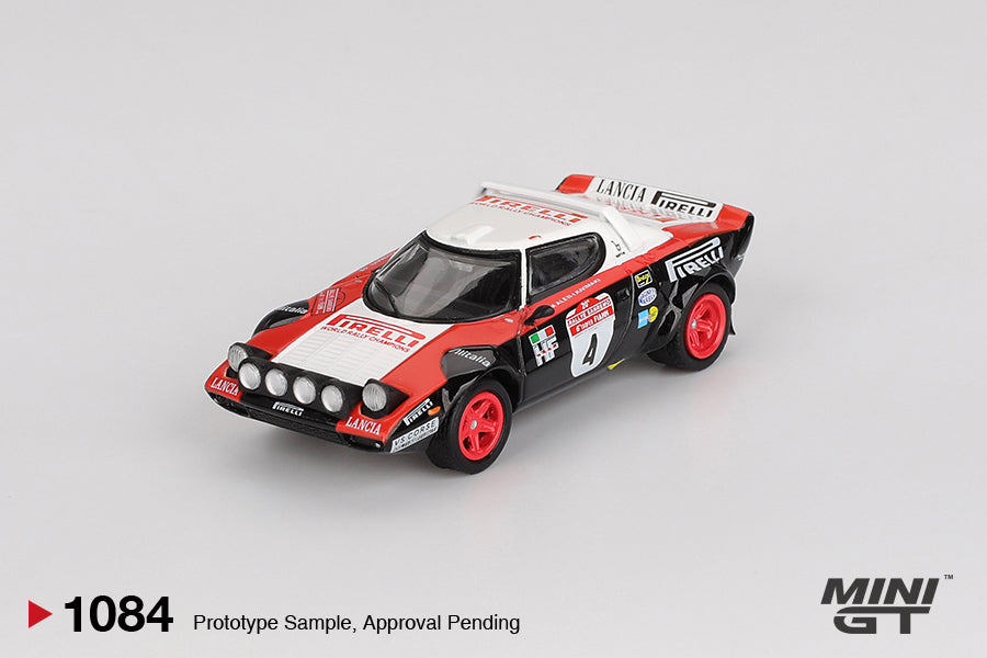 Mini Gt - Lancia Stratos HF #4 1978 Rally Sanremo Winner - Scala 1/64 MGT01084-BL Blister Packaging