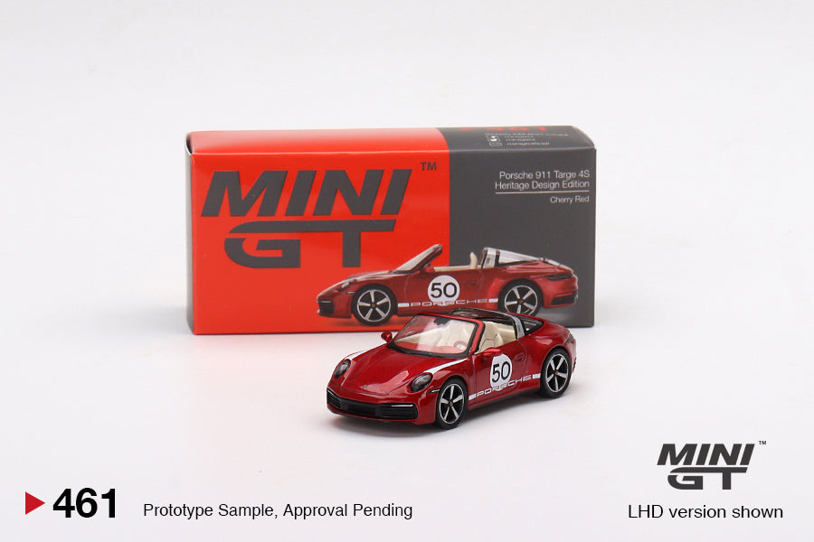 Mini Gt - Porsche 911 Targa 4S Heritage Design Edition Cherry Red - Scala 1/64 MGT00461-L