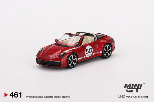 Mini Gt - Porsche 911 Targa 4S Heritage Design Edition Cherry Red - Scale 1/64 MGT00461-L