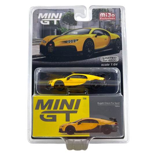 Mini GT - Bugatti Chiron Pur Sport Yellow - MiJo Exclusives - Scale 1/64 MGT00428-MJ