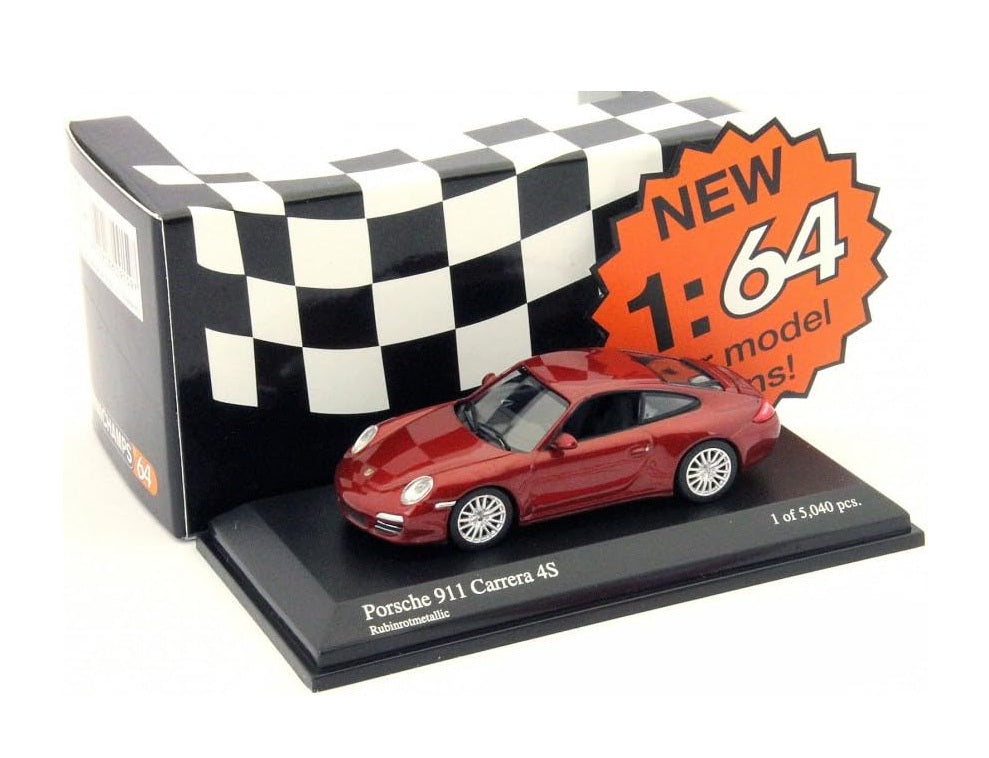 Minichamps - Porsche 911 Carrera 4S 2008 Red Metallic - Scala 1/64 640066460